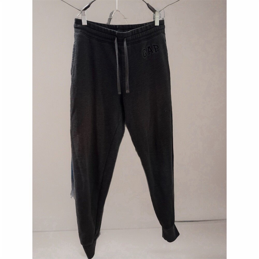 GAP Logo Jogger Sweatpants Men's Size S Black Fleece Drawstring Elastic